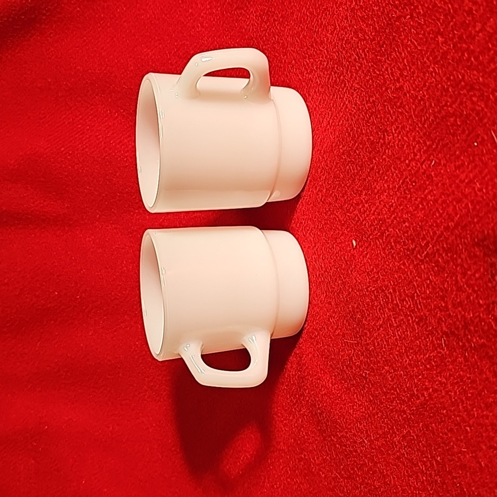 Vtg Fire King stackable coffee cups Milkglass White